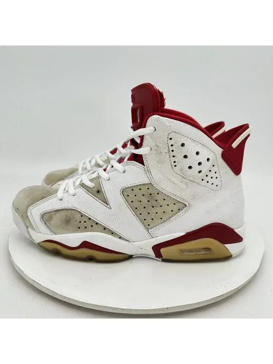 Nike Air Jordan 6 Retro Men Size 7.5 384664-113 White Gym Red Grey Shoes - Picture 1 of 11